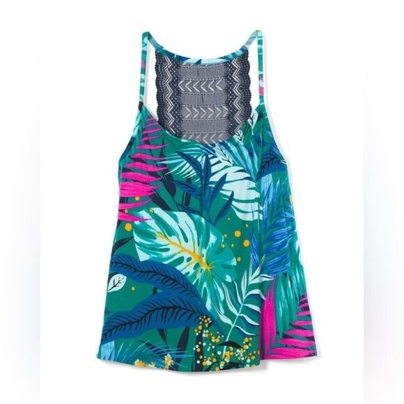 Soma Women's Cool Nights Racerback Sleep Cami Pajama Top Blue Pink Small - Picture 2 of 10